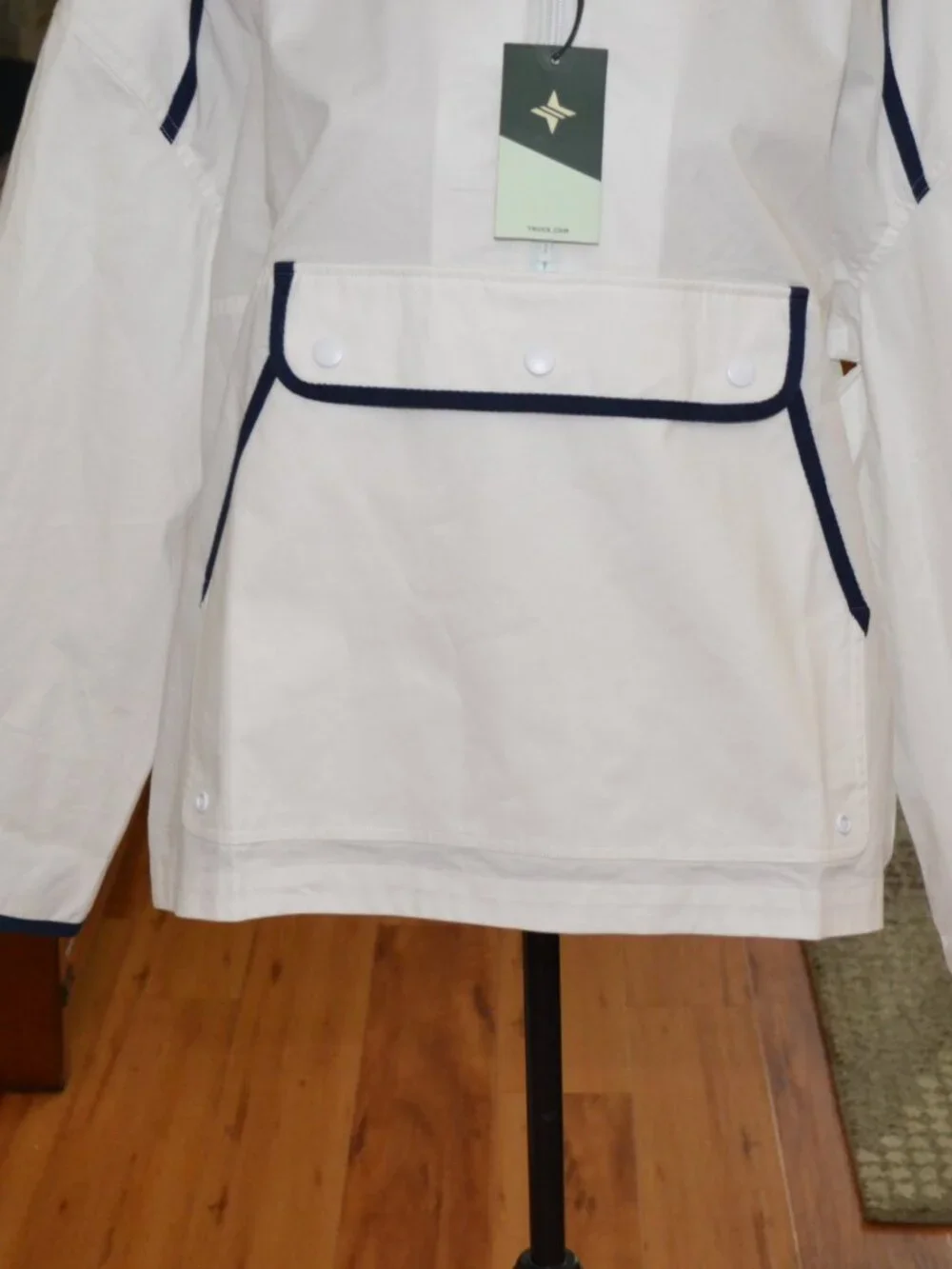Tuckernuck Tnuck Sport White Navy Water Repellant Nantucket Anorak Jacket, XL - Picture 5 of 13